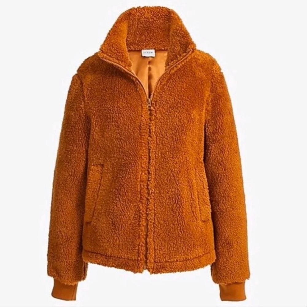 J Crew Sherpa Zip Up Fleece Jacket